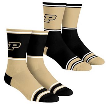 Unisex Rock Em Socks Purdue Boilermakers 2-Pack Color Block Crew Socks Set
