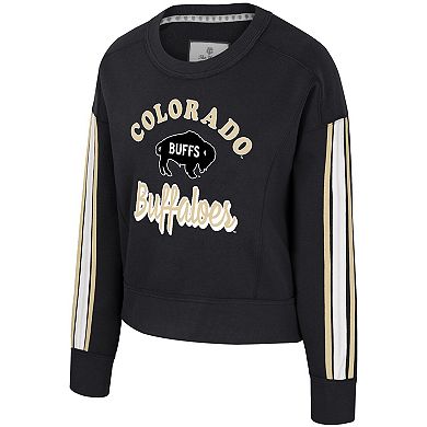 Women's Colosseum Black Colorado Buffaloes Honeymoon Sweatshirt