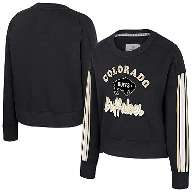 Women's Colosseum Black Colorado Buffaloes Honeymoon Sweatshirt