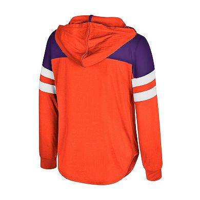Girls Youth Colosseum Orange Clemson Tigers Reflection Hoodie Long Sleeve T-Shirt