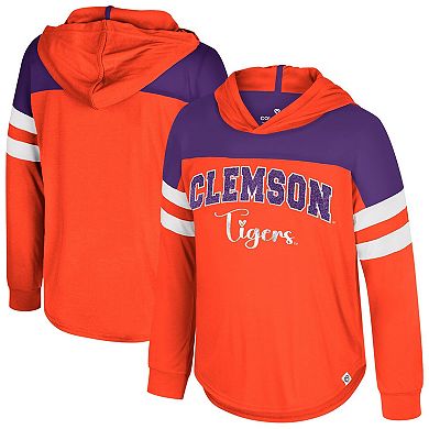 Girls Youth Colosseum Orange Clemson Tigers Reflection Hoodie Long Sleeve T-Shirt