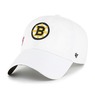 Women's '47 White Boston Bruins Confetti Clean Up Adjustable Hat