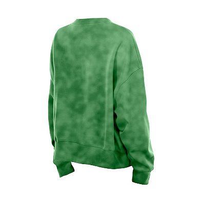 Women's New Era Kelly Green Boston Celtics Boxy Throwback Mineral Wash Sweatshirt