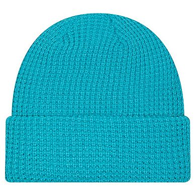 Youth New Era Aqua Miami Dolphins Waffle Cuffed Knit Hat