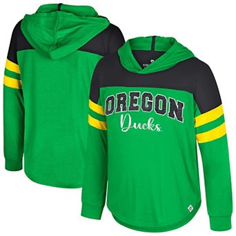 Girls Youth Colosseum Green Oregon Ducks Reflection Hoodie Long Sleeve T-Shirt