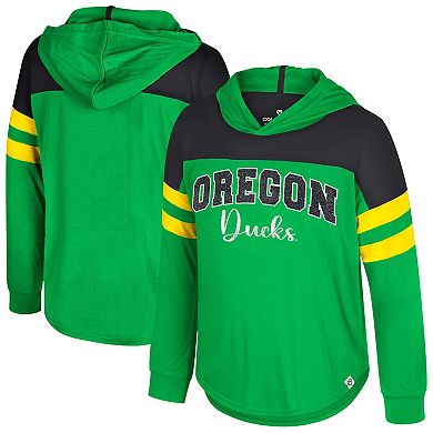 Girls Youth Colosseum Green Oregon Ducks Reflection Hoodie Long Sleeve T-Shirt