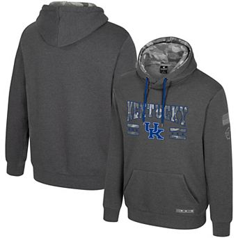Men's Colosseum Heather Charcoal Kentucky Wildcats Operation Hat Trick Squad Hoodie