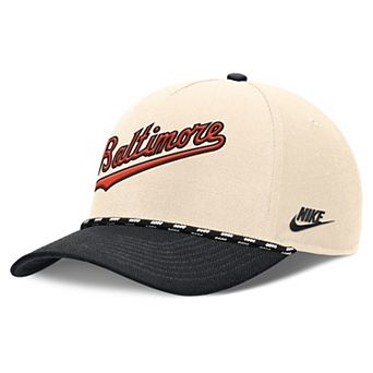 Men's Nike Natural/Black Baltimore Orioles Cooperstown Collection Rise Adjustable Hat