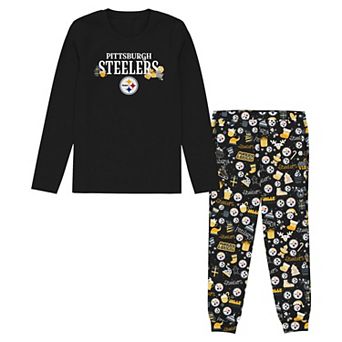 Toddler Outerstuff Black Pittsburgh Steelers Chestnut Holiday Sleep Set