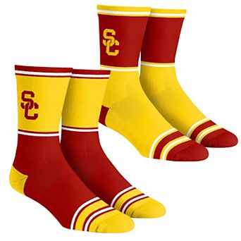 Unisex Rock Em Socks USC Trojans 2-Pack Color Block Crew Socks Set