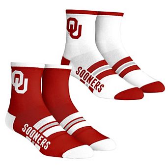 Unisex Rock Em Socks Oklahoma Sooners 2-Pack Multi Stripe Quarter Socks Set