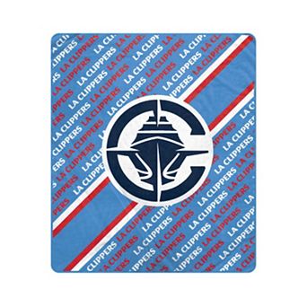 "Pegasus LA Clippers 50"" x 60"" Diagonal Lined Wordmark Ultra Soft Blanket"