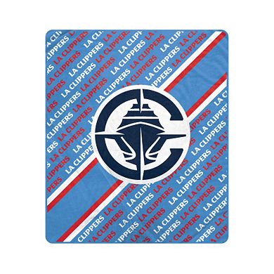 "Pegasus LA Clippers 50"" x 60"" Diagonal Lined Wordmark Ultra Soft Blanket"