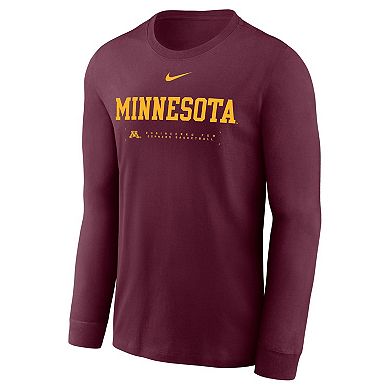 Men's Nike Maroon Minnesota Golden Gophers 2025 Courtside Basketball Shootaround Dri-FIT Long Sleeve T-Shirt