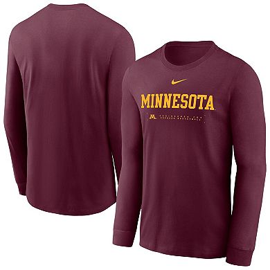 Men's Nike Maroon Minnesota Golden Gophers 2025 Courtside Basketball Shootaround Dri-FIT Long Sleeve T-Shirt