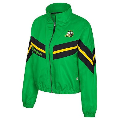 Women's Colosseum Green Oregon Ducks Thin Ice Full-Zip Windbreaker