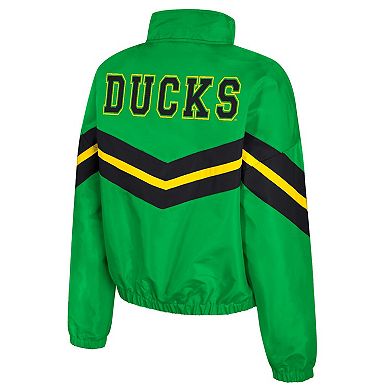 Women's Colosseum Green Oregon Ducks Thin Ice Full-Zip Windbreaker