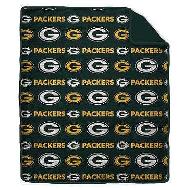 "Pegasus Green Bay Packers Tonal Wordmark 60"" x 70"" Faux Fur Blanket"