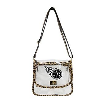 Logo Brands Tennessee Titans Leopard Print Trim Clear Purse