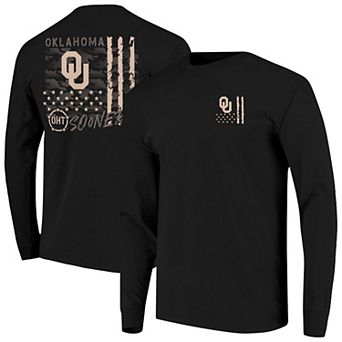 Men's Black Oklahoma Sooners OHT Camo Overlay Comfort Colors Long Sleeve T-Shirt