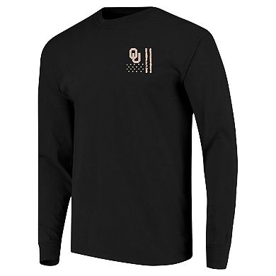 Men's Black Oklahoma Sooners OHT Camo Overlay Comfort Colors Long Sleeve T-Shirt