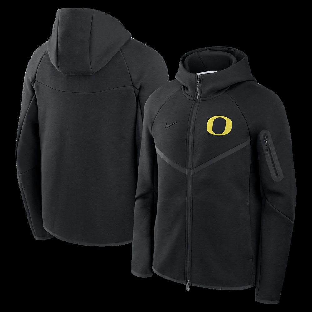 Men's Nike Black Oregon Ducks Tech Fleece Full-Zip Windrunner Hoodie