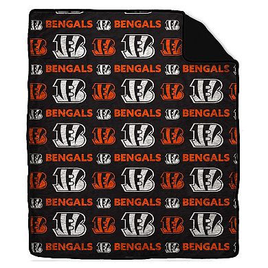 "Pegasus Cincinnati Bengals Tonal Wordmark 60"" x 70"" Faux Fur Blanket"