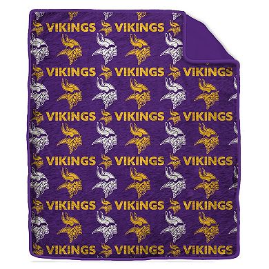 "Pegasus Minnesota Vikings Tonal Wordmark 60"" x 70"" Faux Fur Blanket"