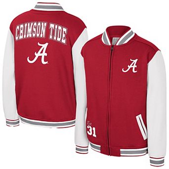 Youth Colosseum Crimson Alabama Crimson Tide Grand Tour Full-Zip Bomber Jacket