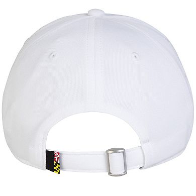 Men's Under Armour White Maryland Terrapins Sideline Blitzing Accent Iso-Chill Adjustable Hat