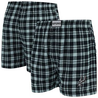 Men's Concepts Sport Black/Silver San Antonio Spurs Hawthorn Flannel Boxer