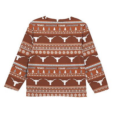 Youth Outerstuff Texas Orange Texas Longhorns Ugly Sweater Pajama Set