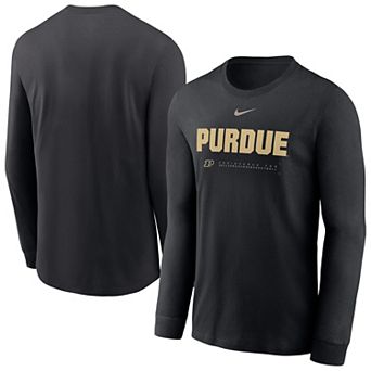 Men's Nike Black Purdue Boilermakers 2025 Courtside Basketball Shootaround Dri-FIT Long Sleeve T-Shirt