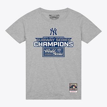Men's Mitchell & Ness Gray New York Yankees Cooperstown Collection Subway Series Champs T-Shirt
