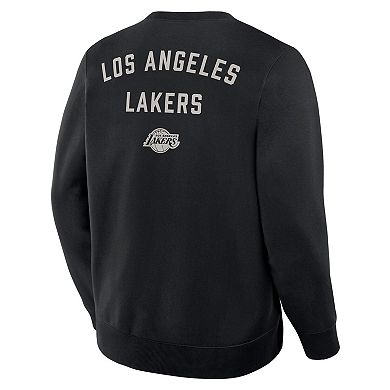 Men's Fanatics Black Los Angeles Lakers Crossover Collection Defensive Rotation Drill Premium Pullover Sweatshirt