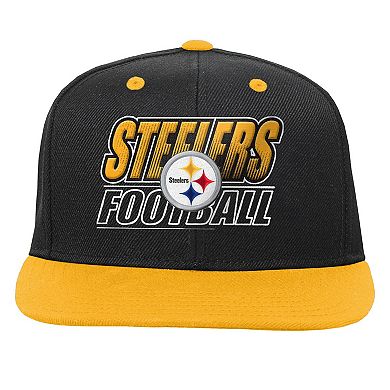 Youth Outerstuff Black Pittsburgh Steelers Team Gradient Deadstock Snapback Hat