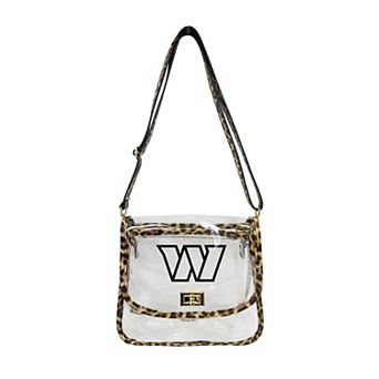 Logo Brands Washington Commanders Leopard Print Trim Clear Purse