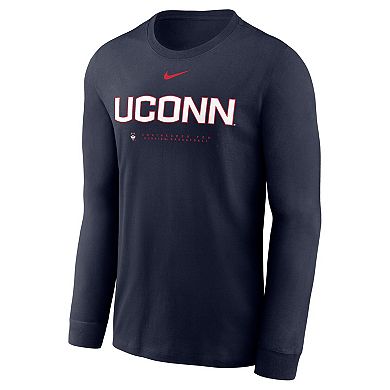 Men's Nike Navy UConn Huskies 2025 Courtside Basketball Shootaround Dri-FIT Long Sleeve T-Shirt