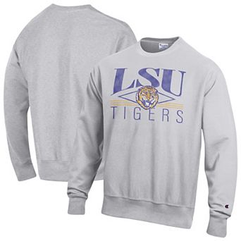 Men's Champion Gray LSU Tigers Reverse Weave Fleece Sweatshirt
