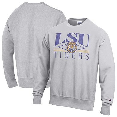 Men's Champion Gray LSU Tigers Reverse Weave Fleece Sweatshirt