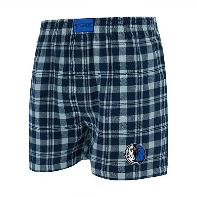 Men's Concepts Sport Navy/Gray Dallas Mavericks Hawthorn Flannel Boxer