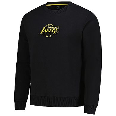Unisex Stadium Essentials Black Los Angeles Lakers Club Level Chenille Sweatshirt