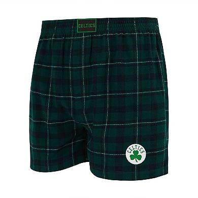 Men's Concepts Sport Hunter Green/Black Boston Celtics Hawthorn Flannel Boxer