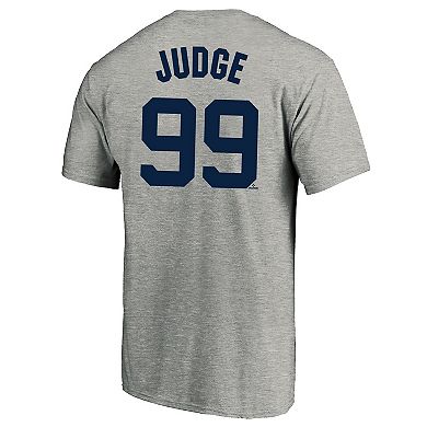 Men's Profile Heather Gray New York Yankees Big & Tall Name & Number T-Shirt