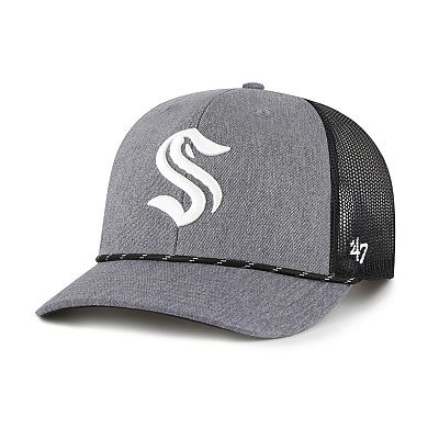 Men's '47 Gray Seattle Kraken Carbon Rope Trucker Adjustable Hat