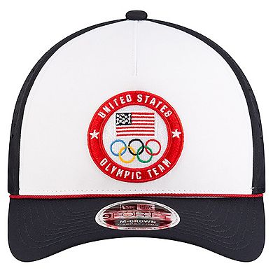 Men's New Era White/Navy Team USA 9FORTY M-Crown A-Frame Adjustable Hat