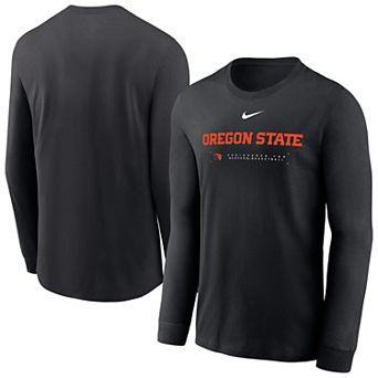 Men's Nike Black Oregon State Beavers 2025 Courtside Basketball Shootaround Dri-FIT Long Sleeve T-Shirt