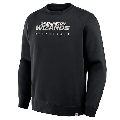 Men's Fanatics Black Washington Wizards Crossover Collection Defensive Rotation Drill Premium Pullover Sweatshirt