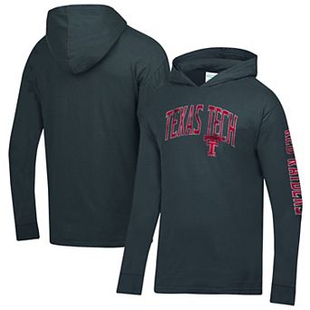 Men's ComfortWash Charcoal Texas Tech Red Raiders Long Sleeve Hooded T-Shirt
