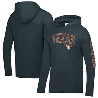 Men's ComfortWash Charcoal Texas Longhorns Long Sleeve Hooded T-Shirt